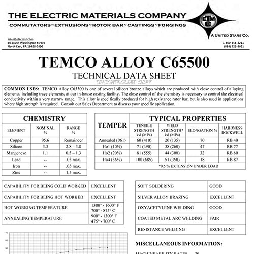 TEMCO Alloy C65500